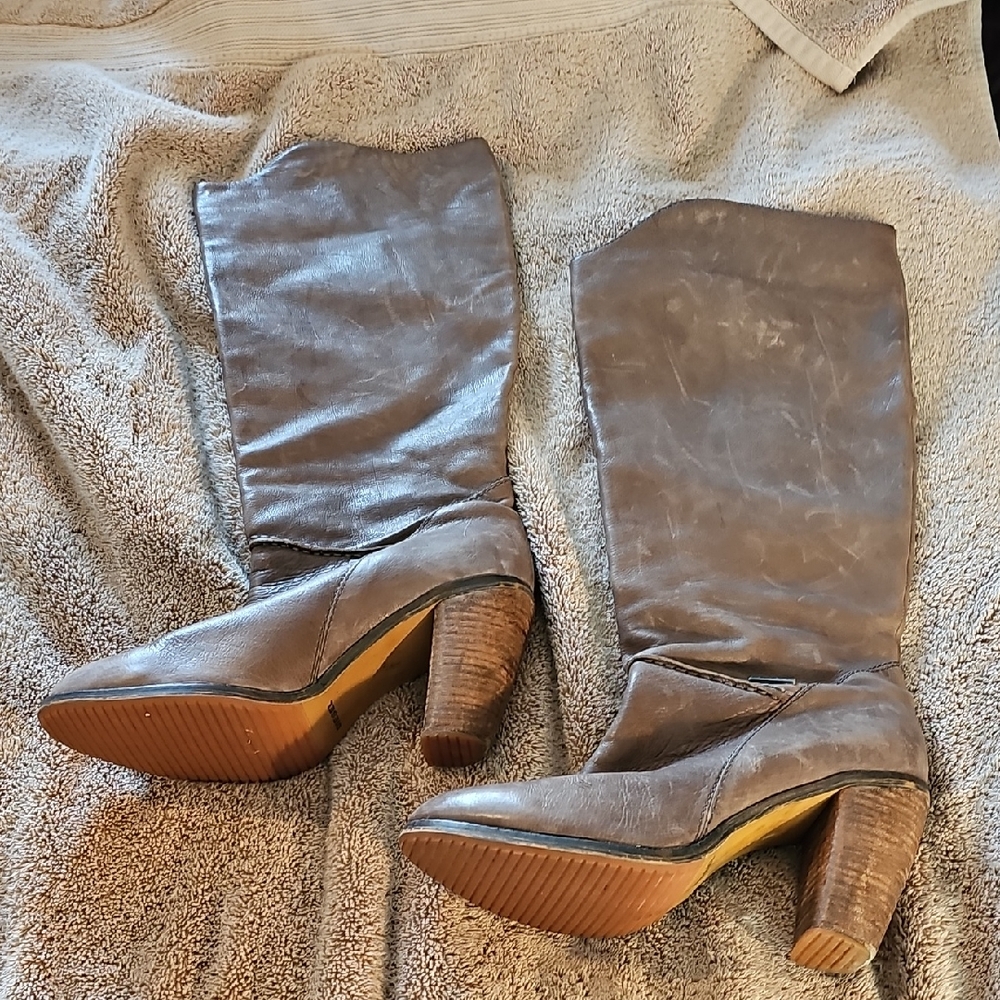 DIESEL Women's Knee High Brown/Grey Boots